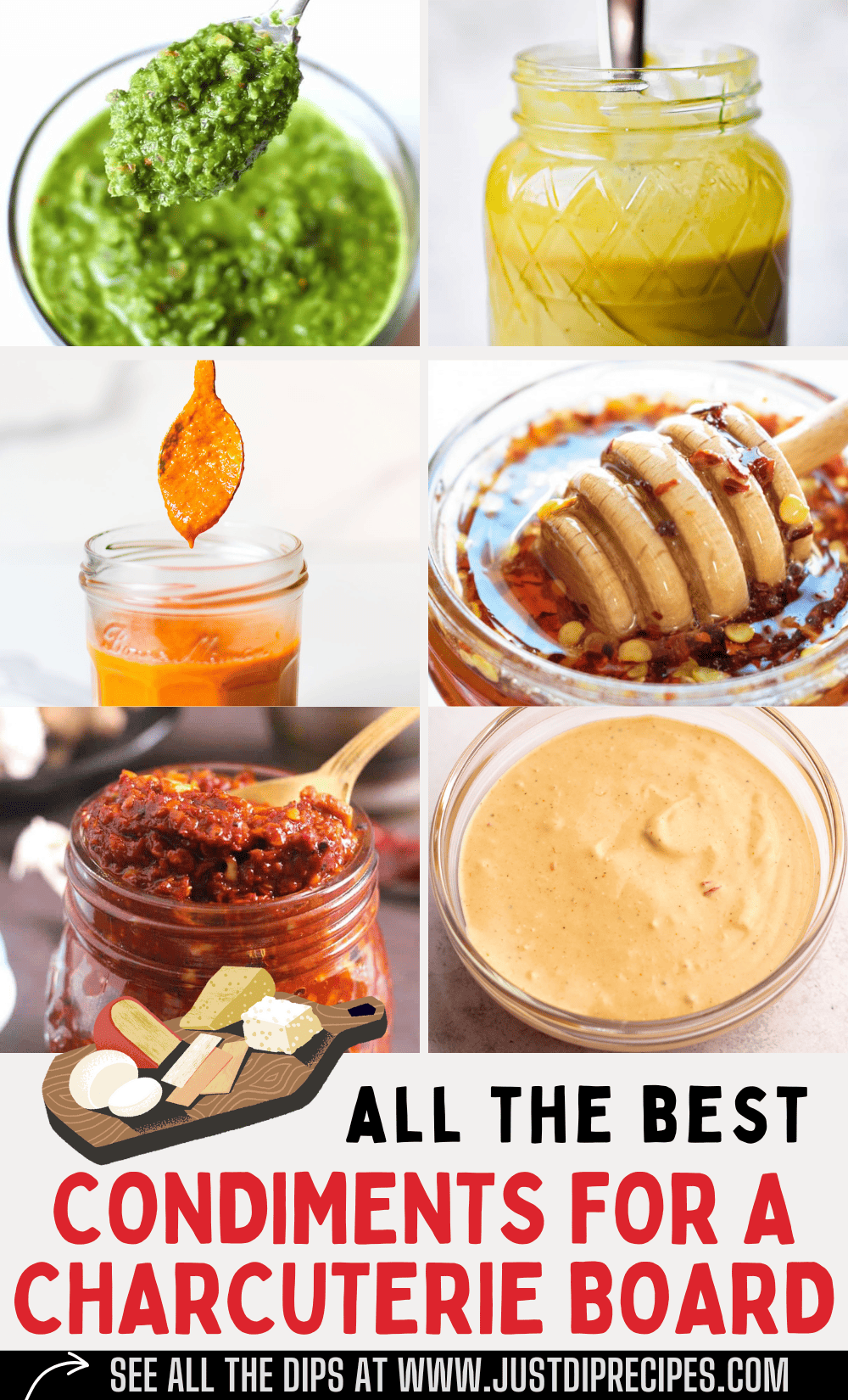 Pinterest style pin for condiments for charcuterie board