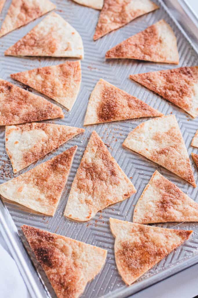 baked cinnamon sugar tortilla chips