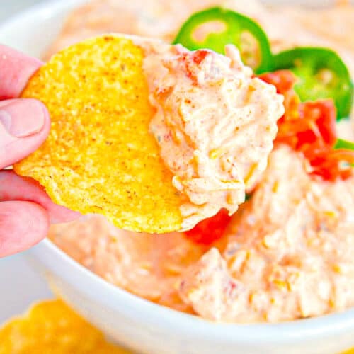 boat dip being dipped by a tortialla chip