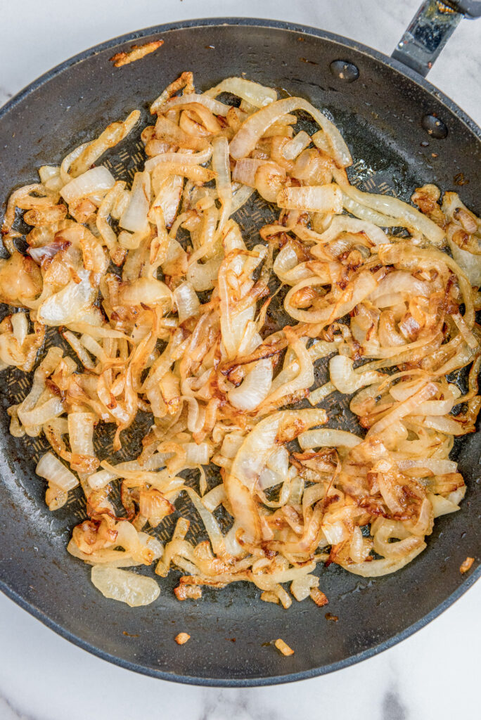 caramalized onions in a skillet