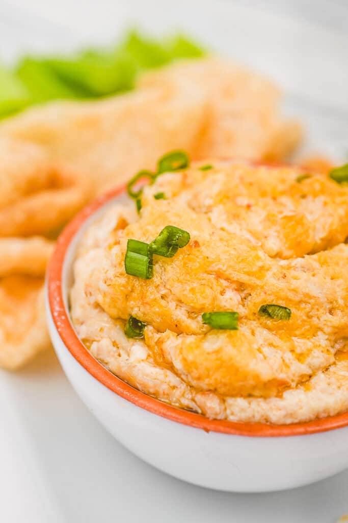 closeup of crab rangoon dip in a bowl