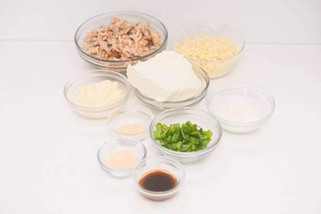 ingredients for crab Rangoon dip