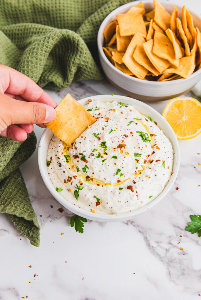 whipped feta dip for charcuterie board