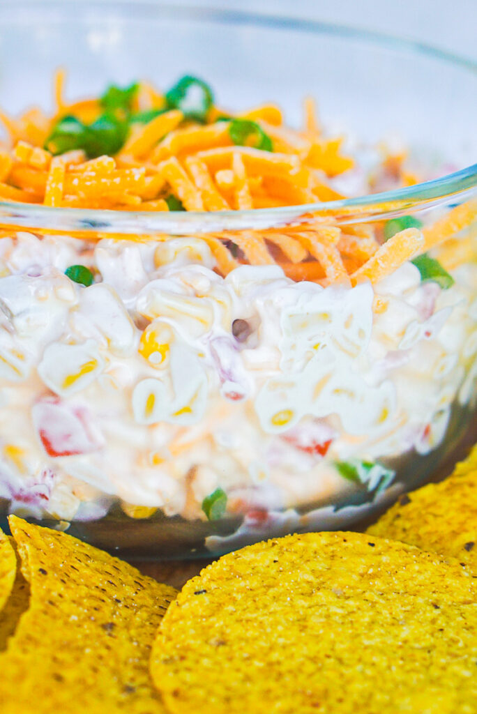 side view of rotel corn dip