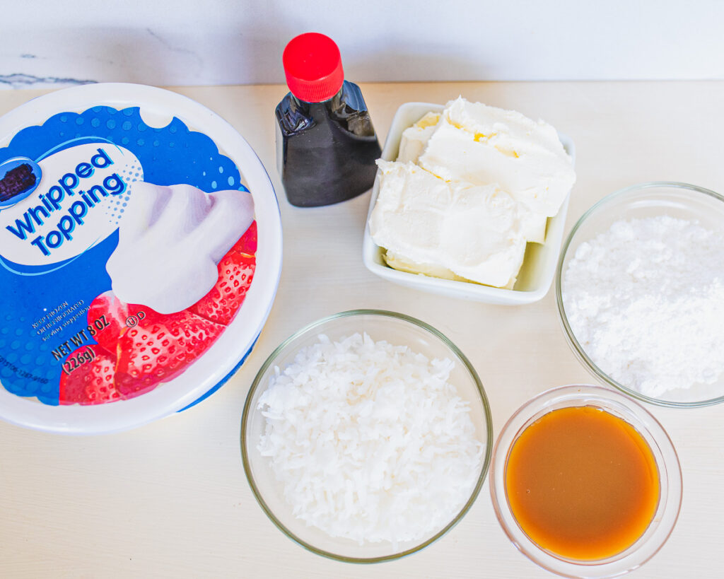 ingredients for coconut cream dip