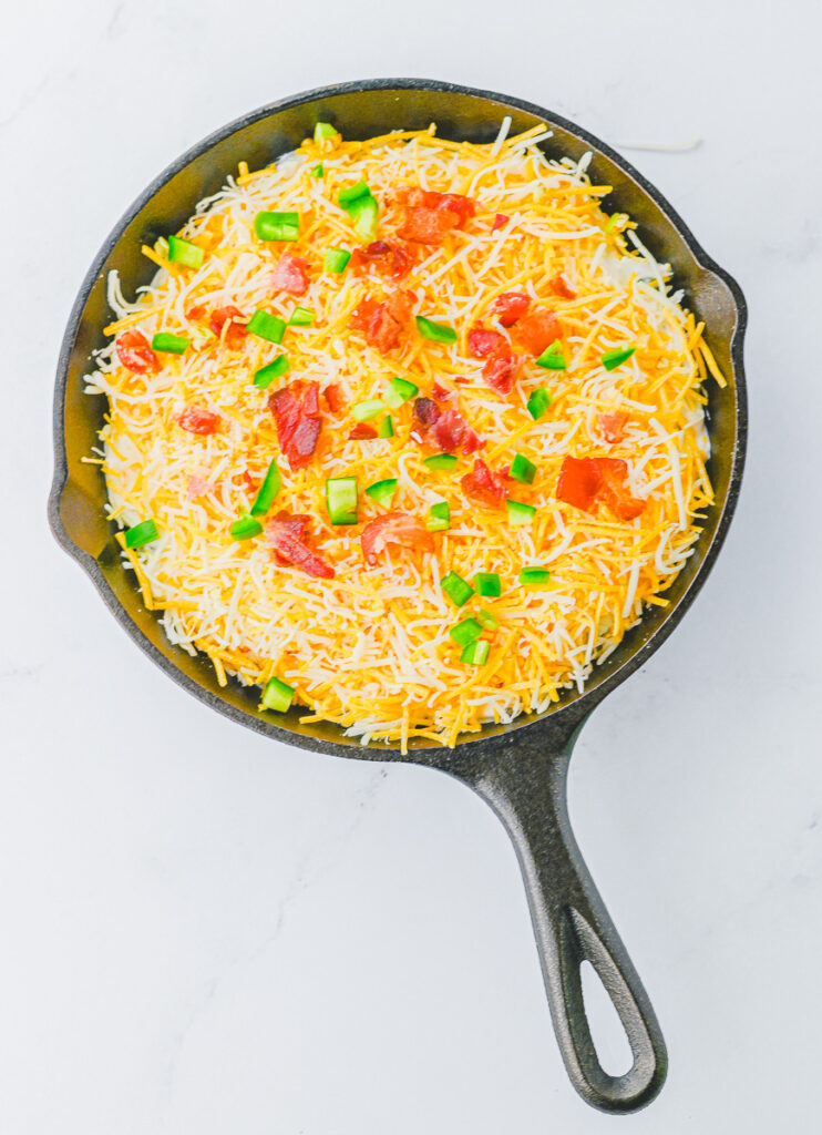 prepared jalapeno popper dip ready to be put in the oven