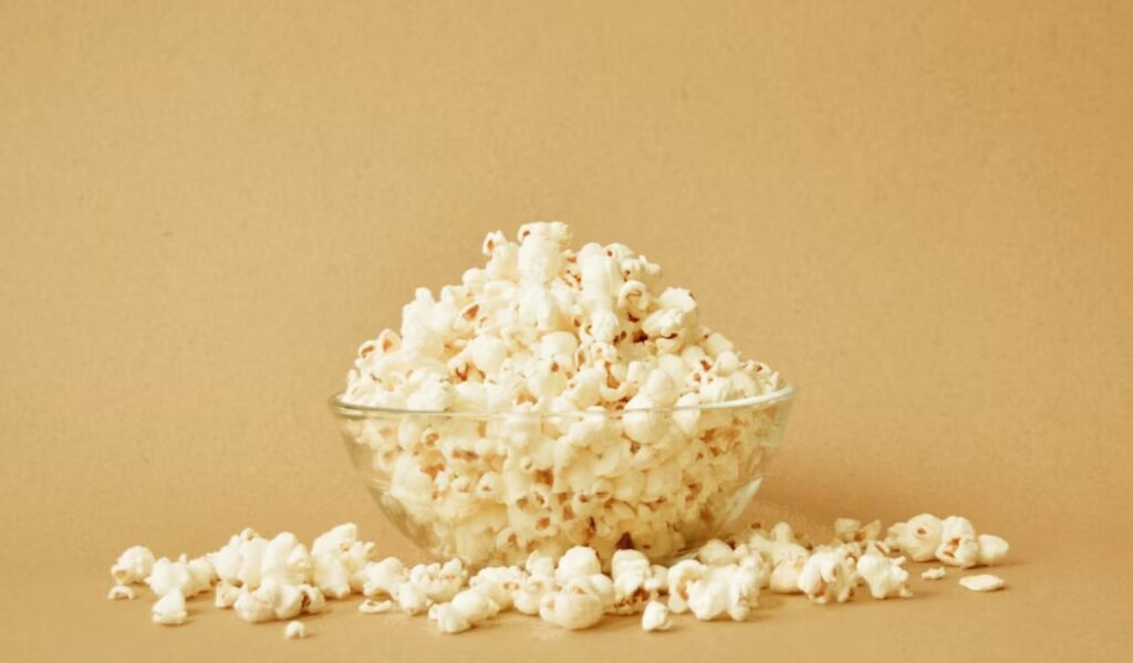 A bowl filled with popcorn