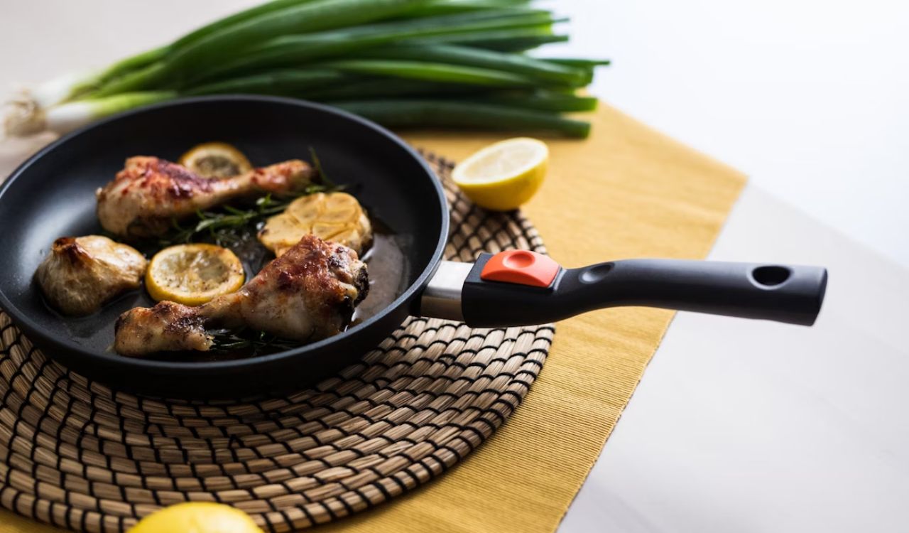 A nonstick frying pan