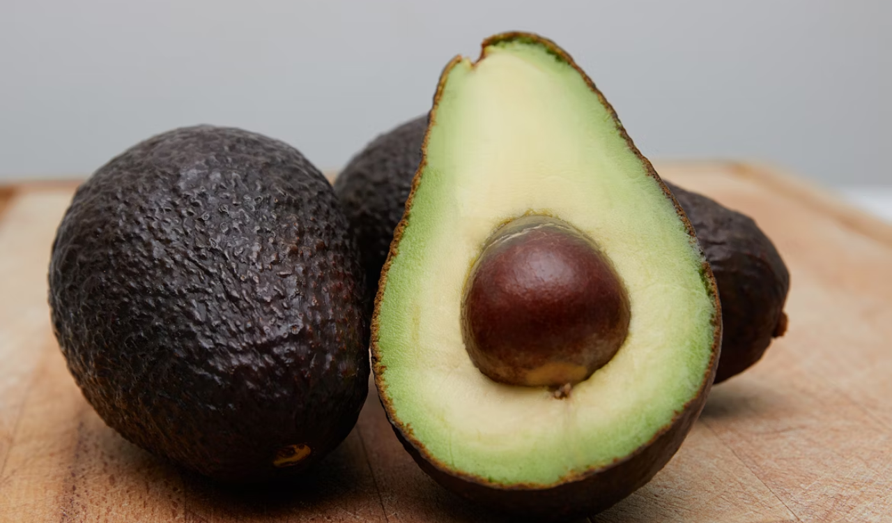 Freshly cut avocado