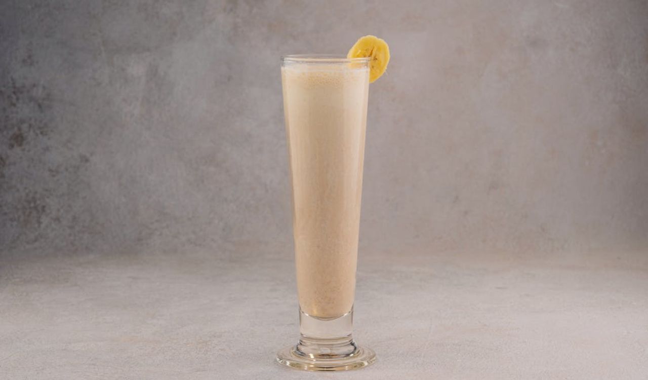 Banana Smoothie in a Long Glass