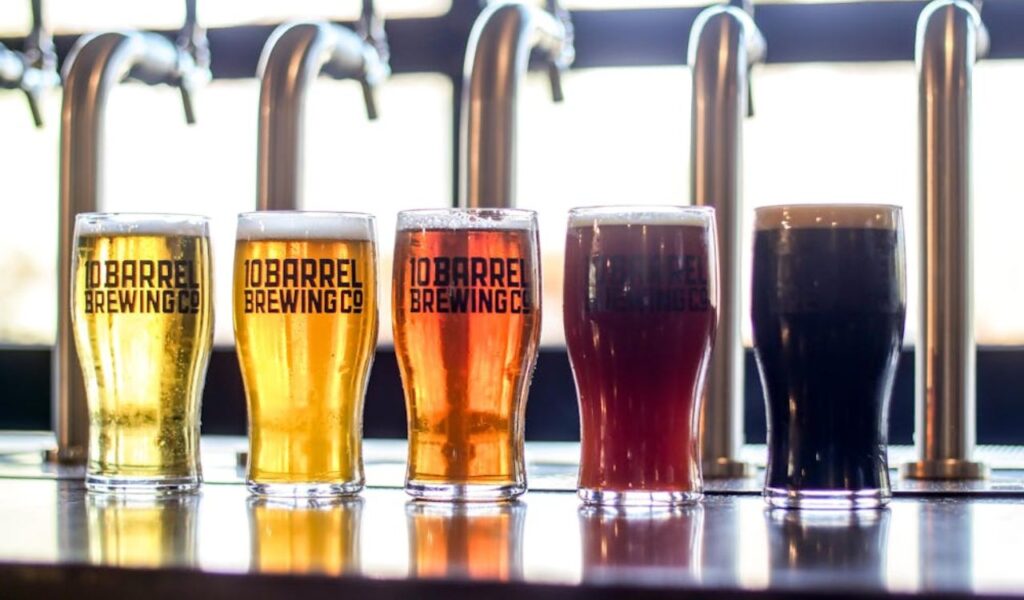 Five Clear Glass With Alcoholic Beverages