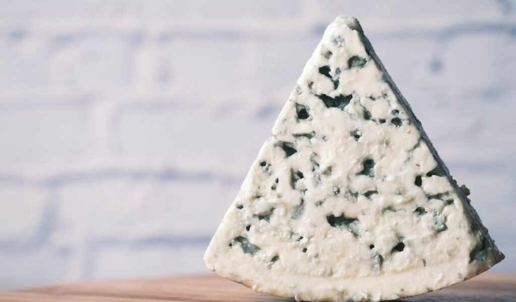 Blue cheese on a wooden board