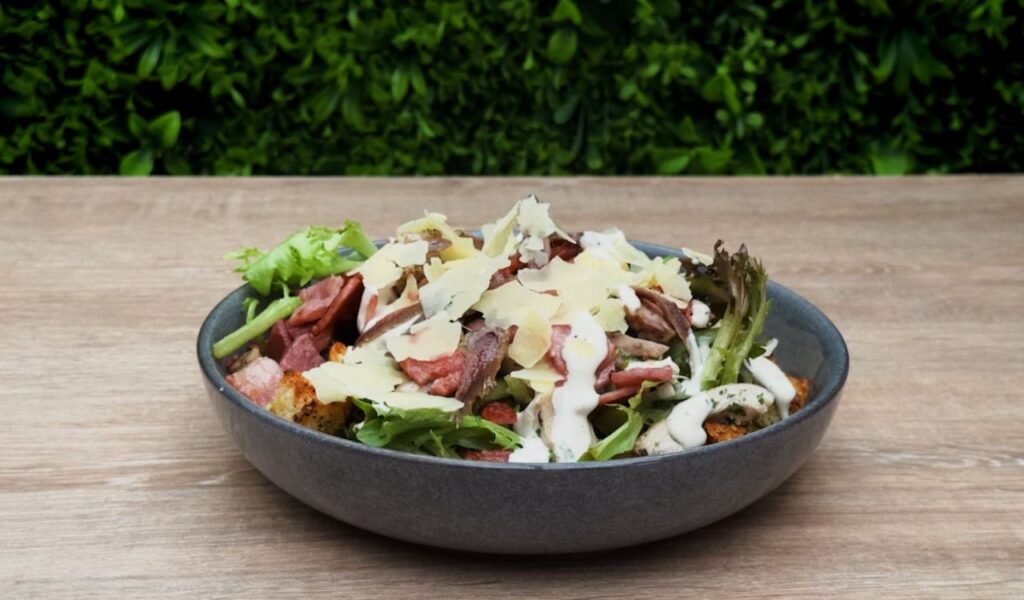 Caesar salad with bacon