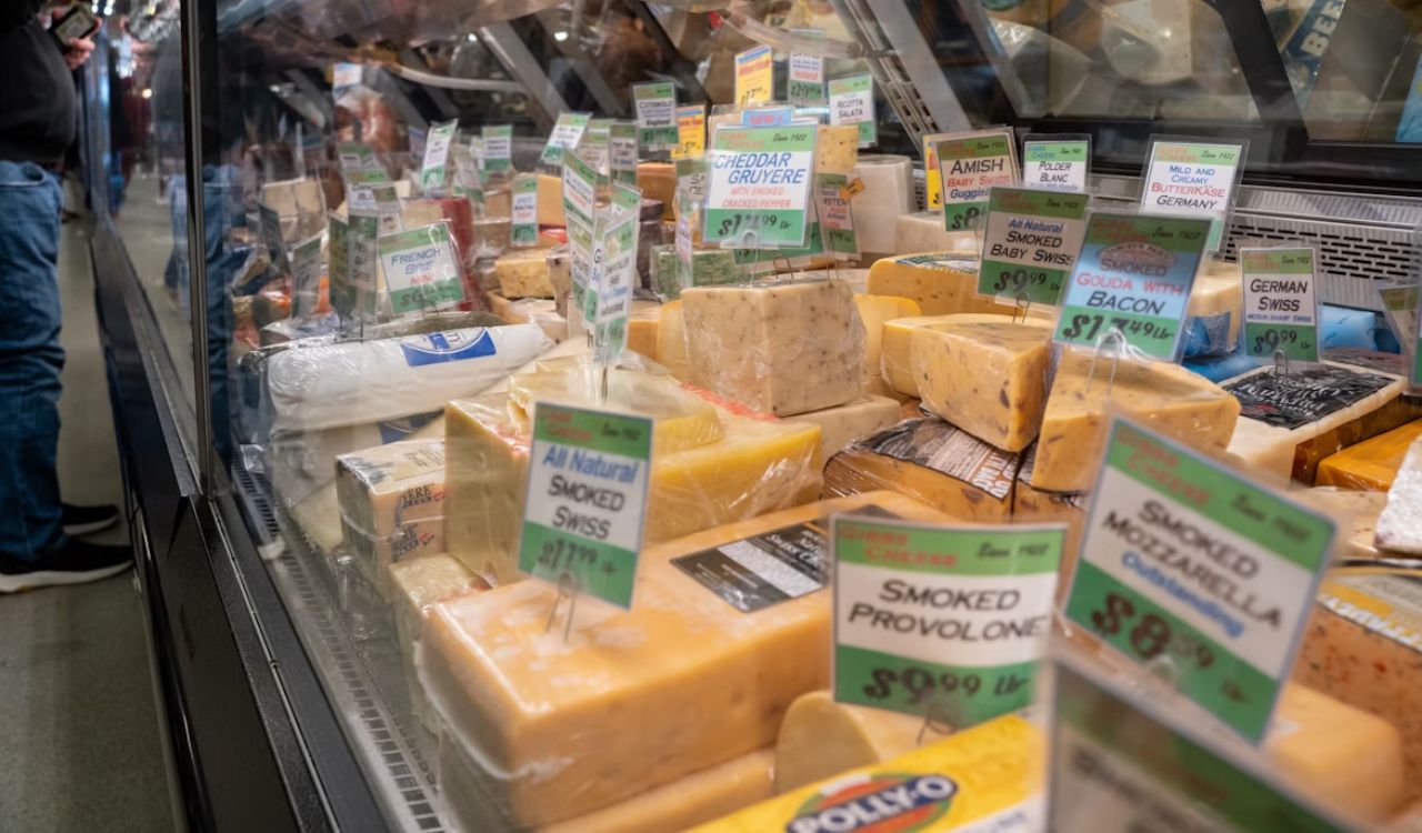 Cheese on display