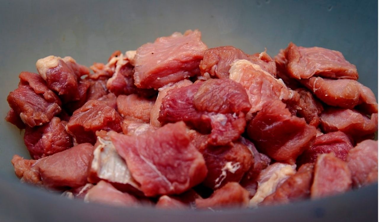 Close-up shot of meat in a pot