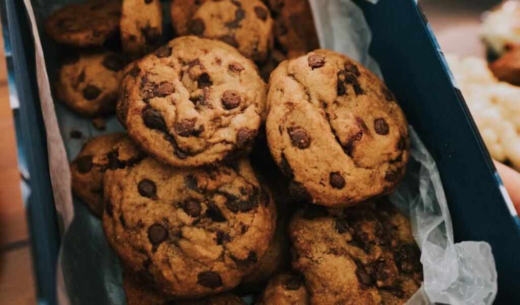 Cookies on white parchment paper