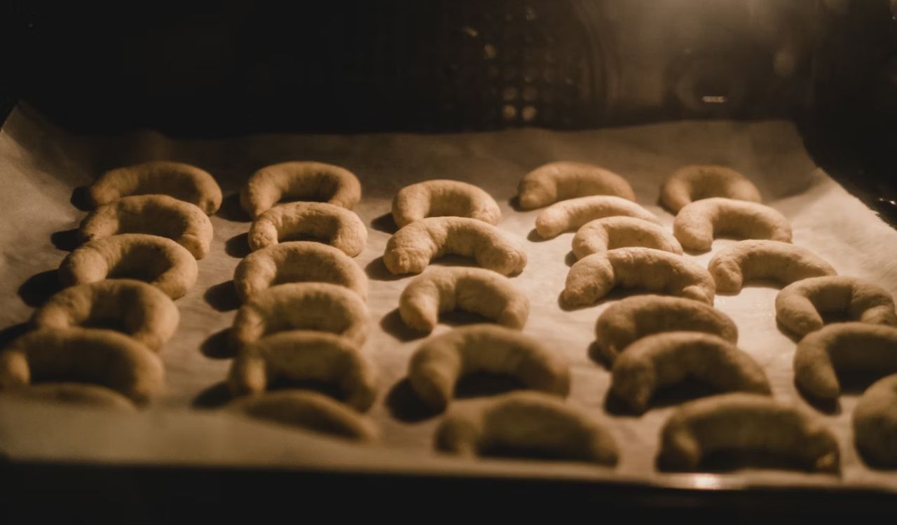 Dough in oven