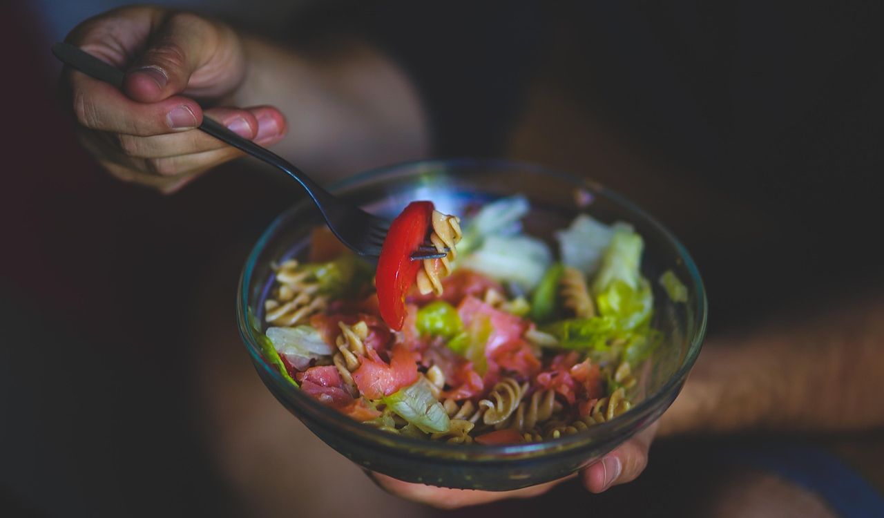 Eating salad