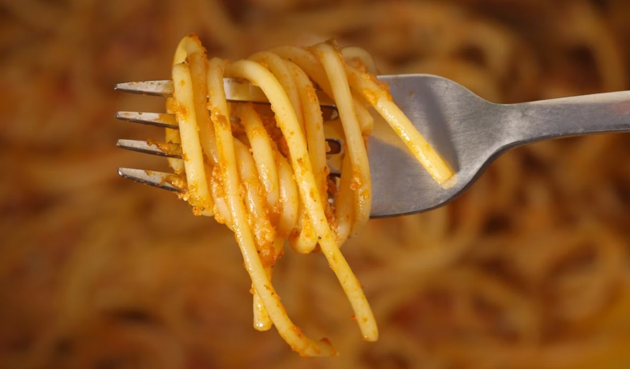 Fork full of spaghetti