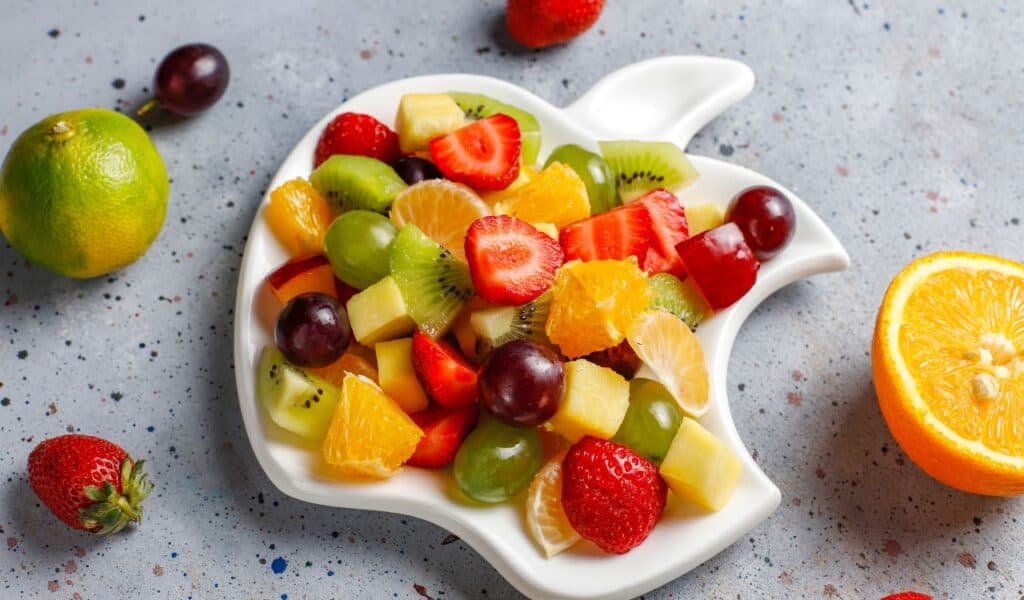 Fresh fruit and berry salad,healthy eating
