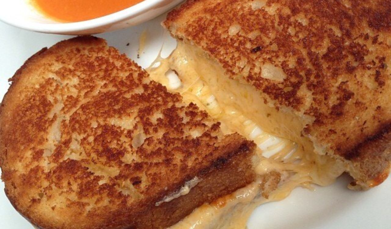 Grilled cheese sandwich with tomato soup