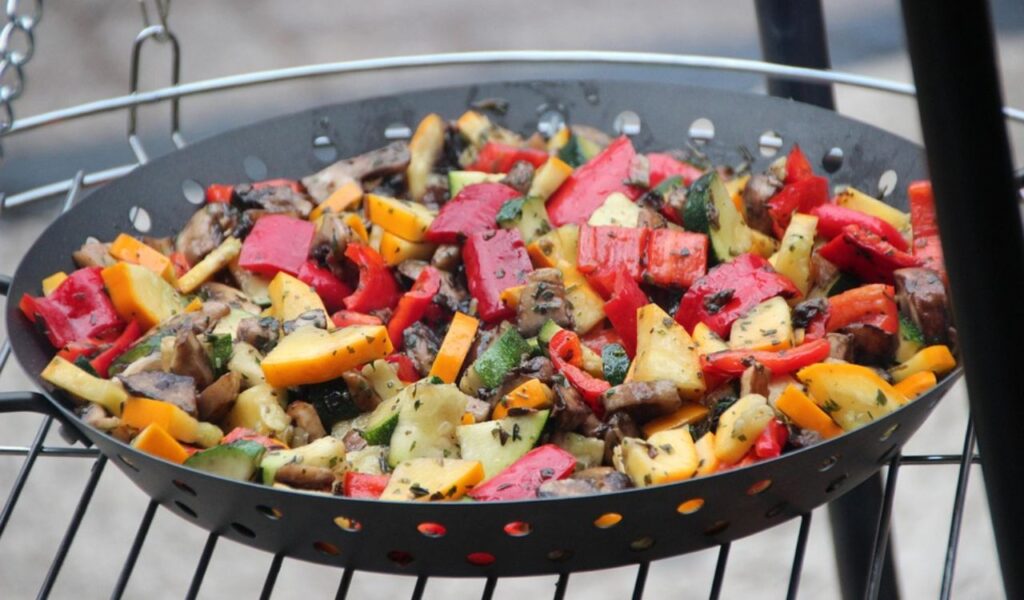 Barbecue, Vegetables, Grill image.