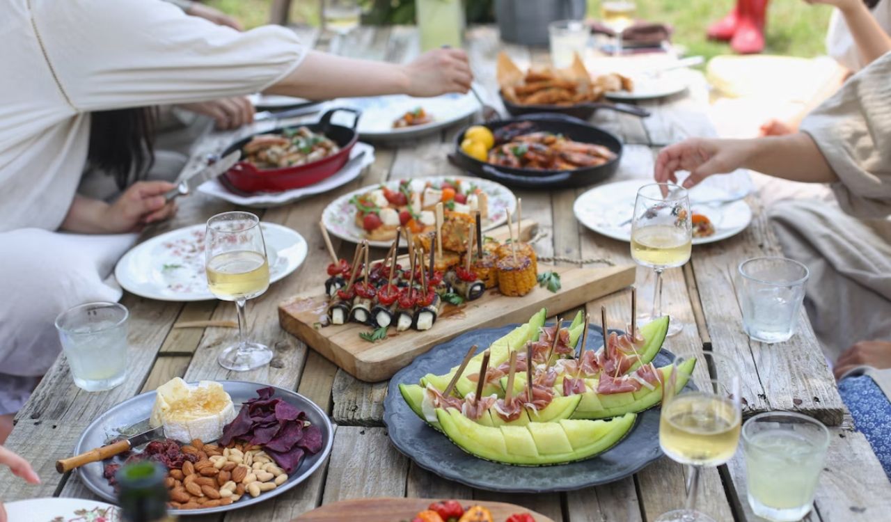 Group of people eating