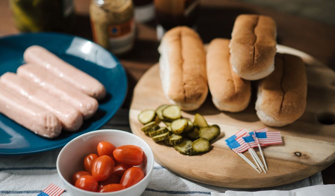 Hotdog sandwich on the table
