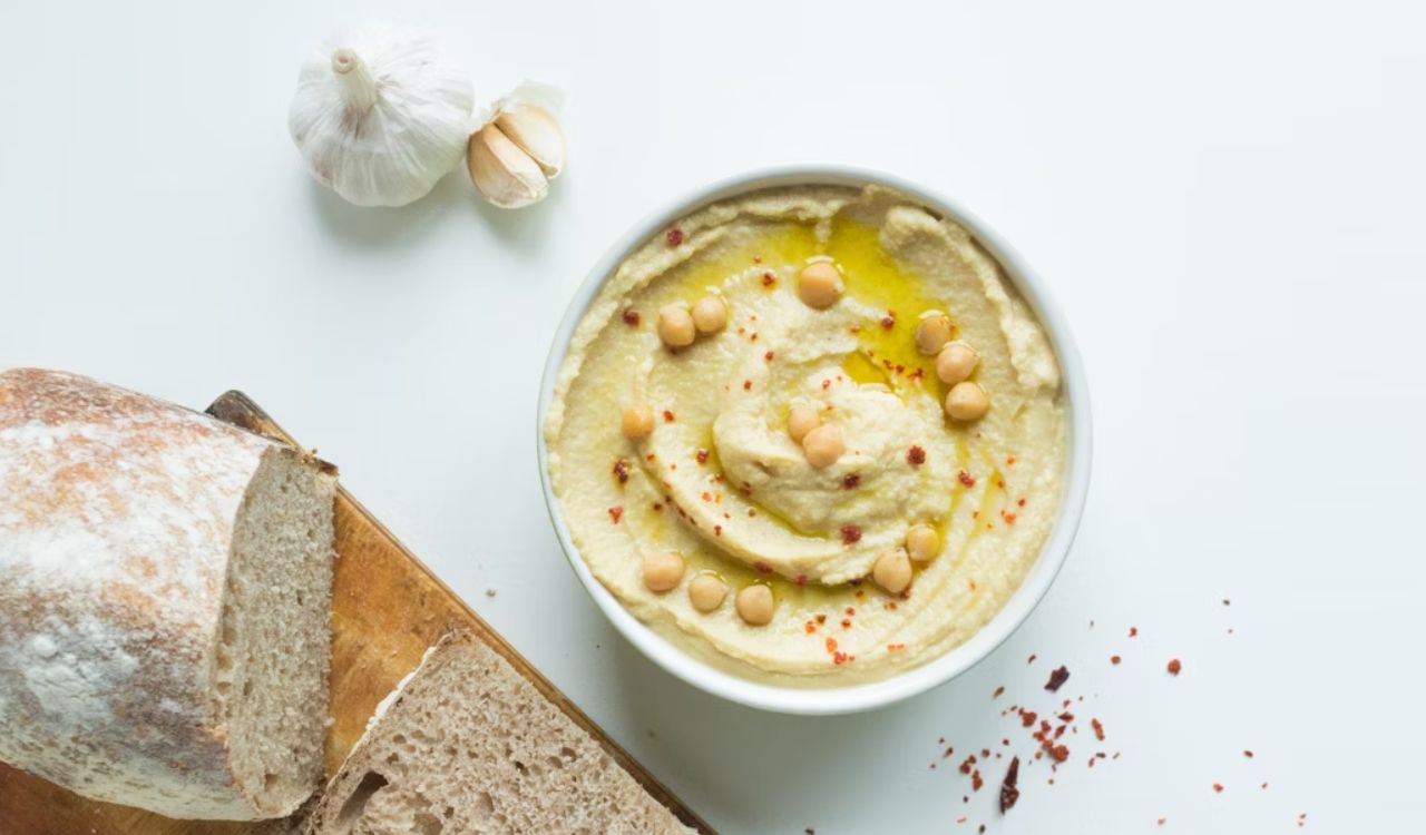 Home made bread and hummus