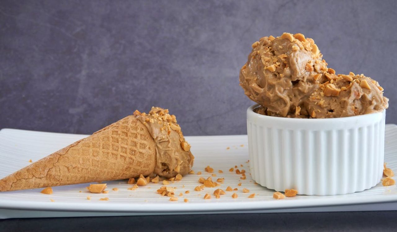 Ice Cream Cone on Ceramic Plate