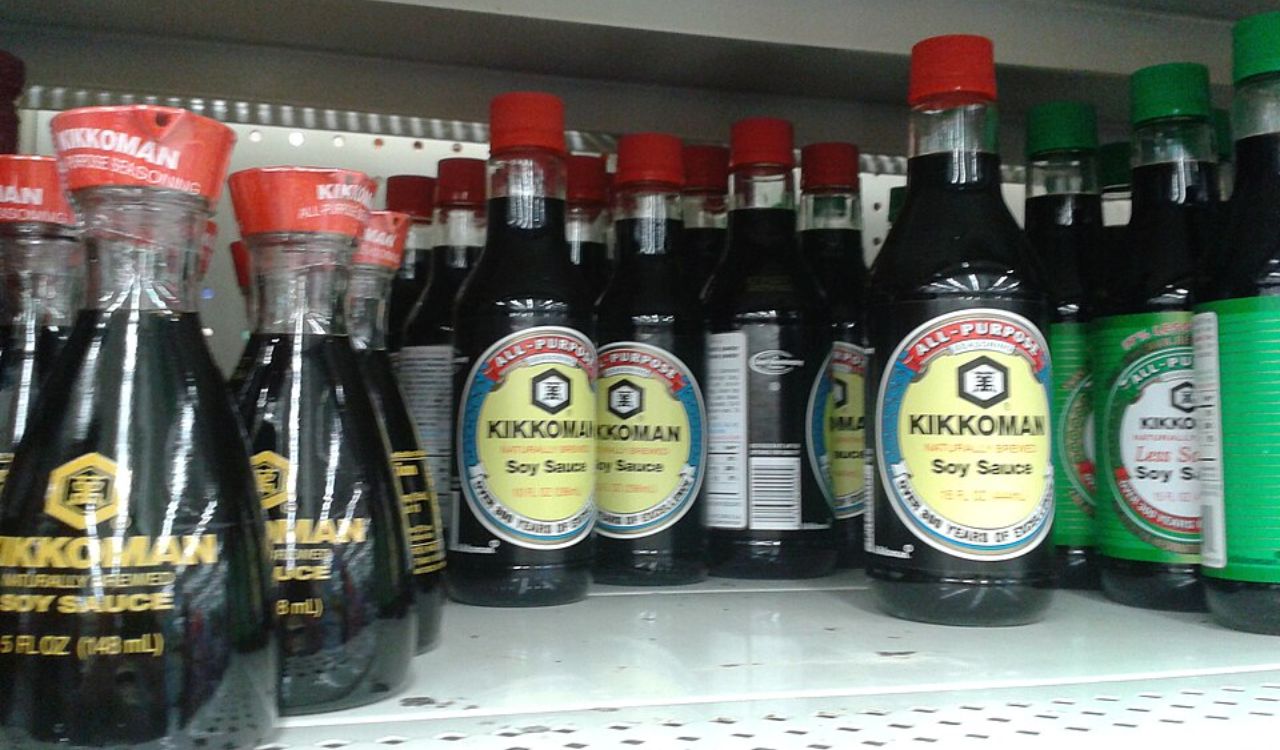 Kikkoman soy sauce bottles at Walmart
