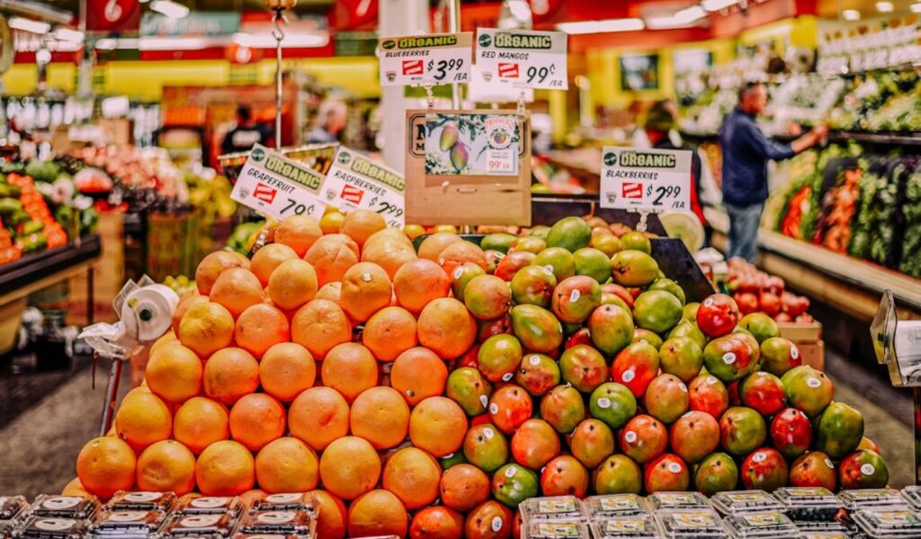 Organic fruit section