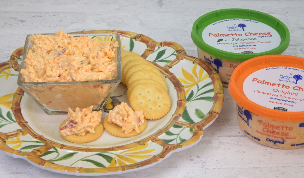 Palmetto Cheese - Homestyle Pimento Cheese Original and Jalapeno varieties.