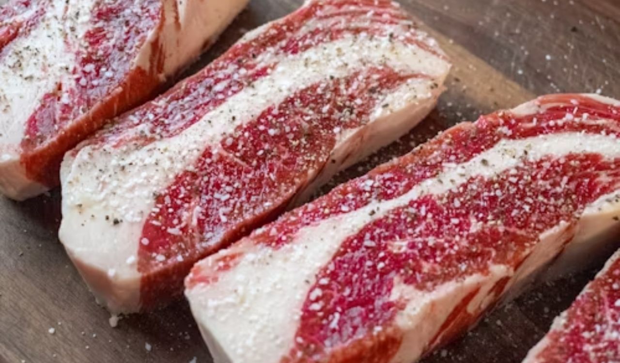 Raw rib eye beef steaks