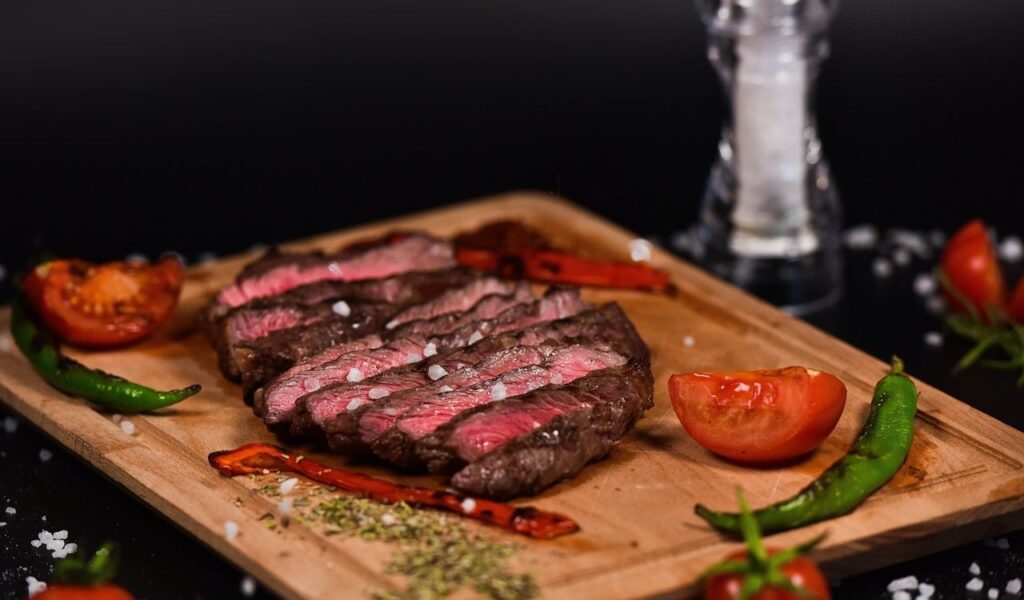 Meat, Steak, Chopping board image.