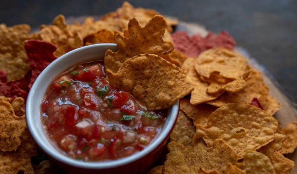 Delicious tortilla chips with fresh salsa