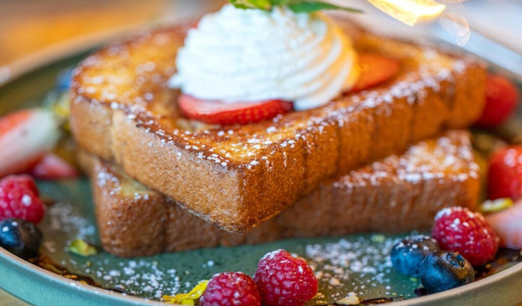 Delicious French Toast with Berries and Cream