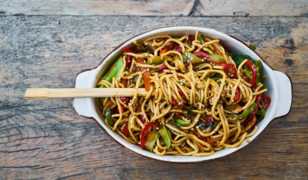 Stir Fry Noodles in Bowl