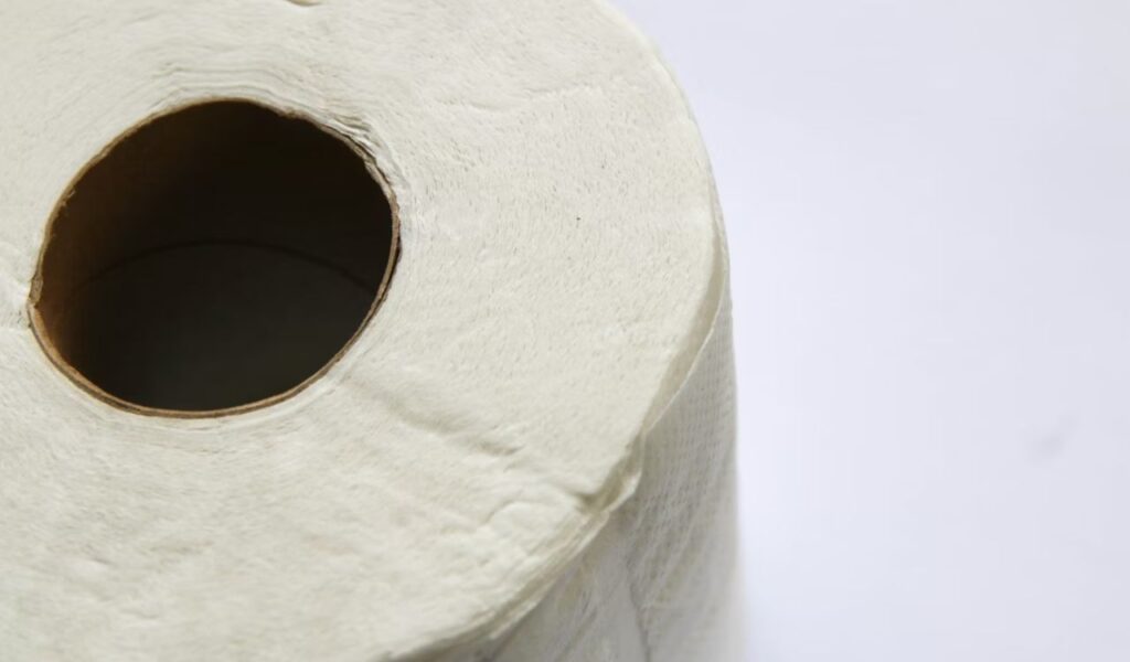 White paper towel roll