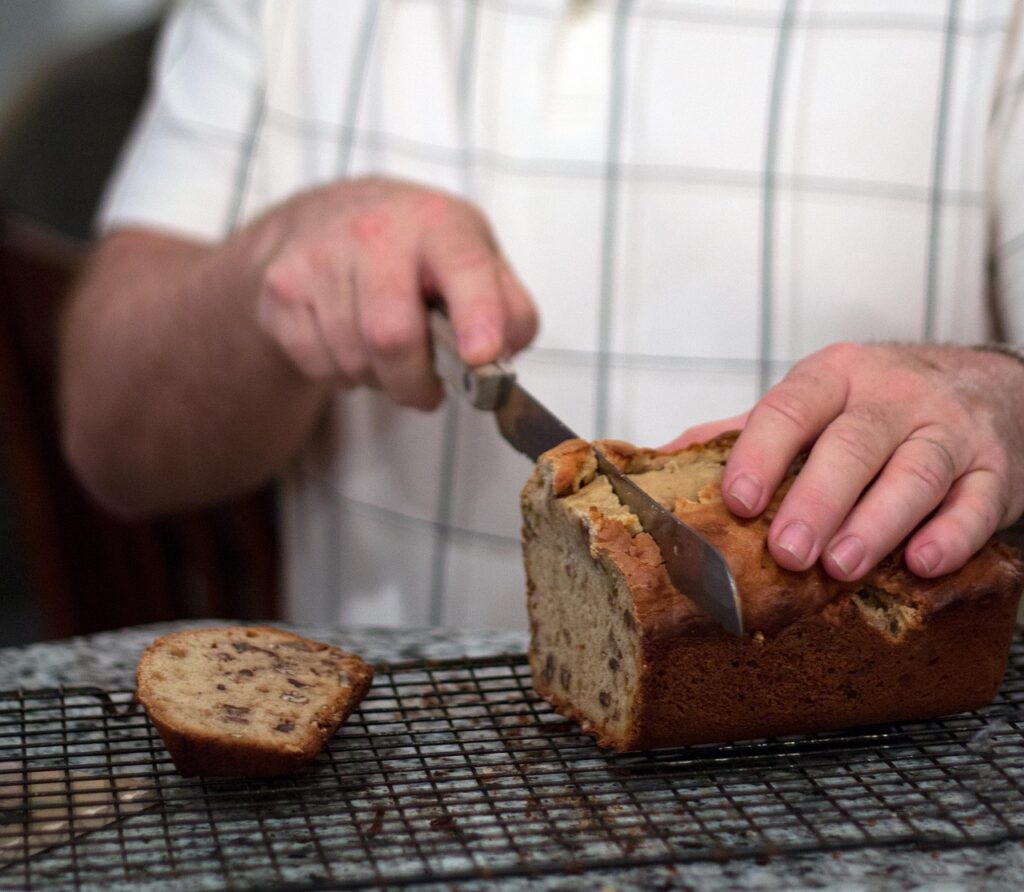 Bread, Cutting, Knife image.