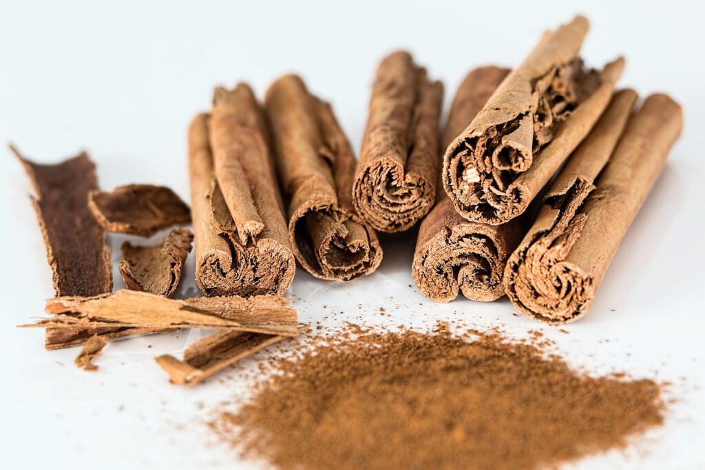 Cinnamon stick, Cinnamon powder, Spice image.