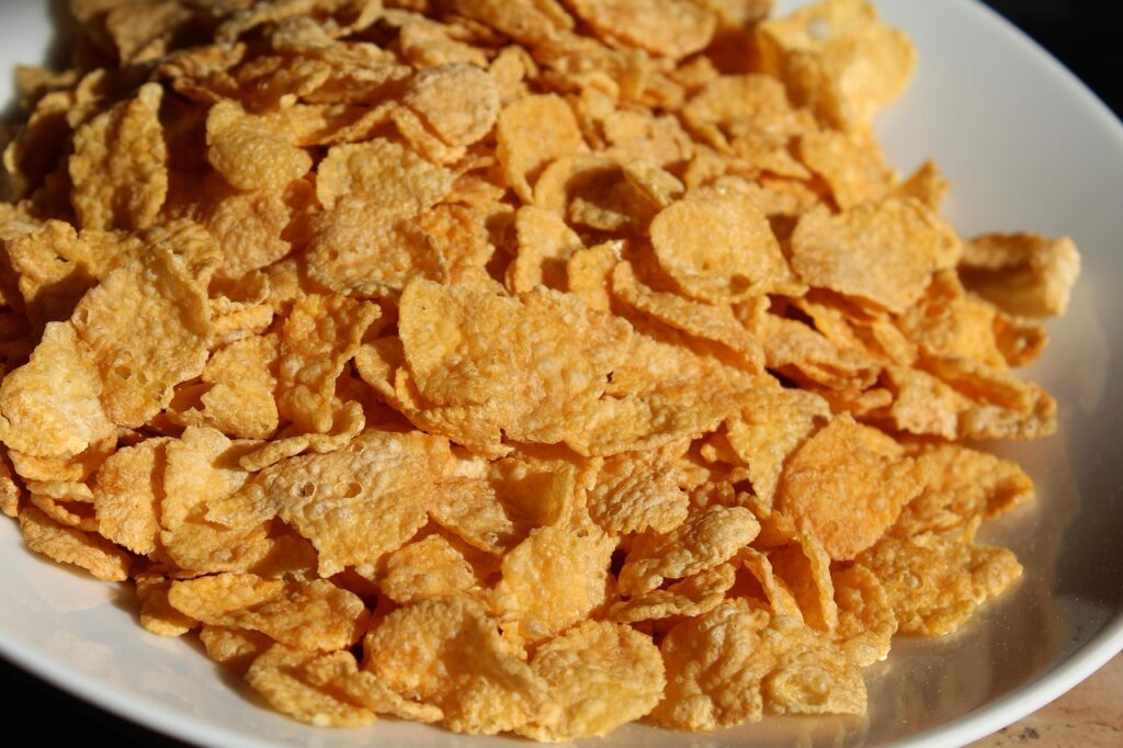 Corn flakes, Corn, Breakfast image.