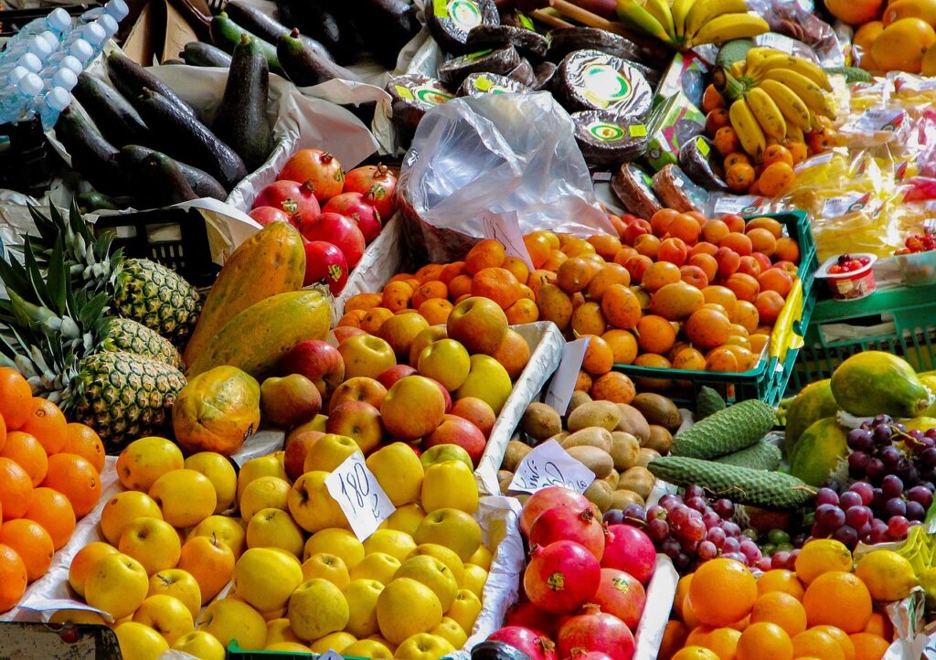 Fruit stand, Fruit, Market image.