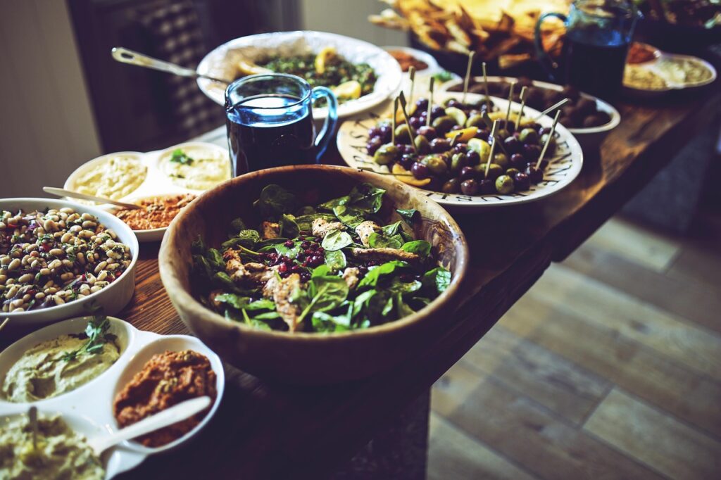 Lunch, Table, Salad image.