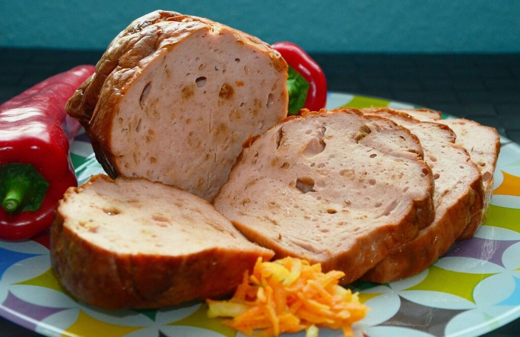 Meat cheese, Meatloaf, Baked image.