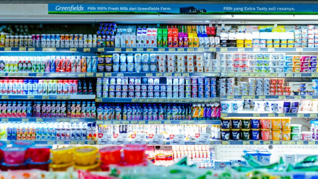 Dairy Section in a Grocery Store