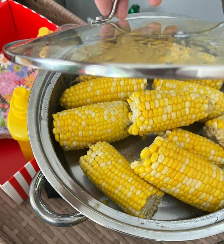 Freshly Cooked Corn on the Cob in Pot