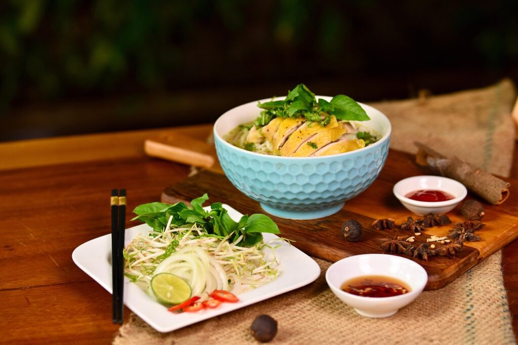 Pho ga, Chicken pho soup, Vietnamese cuisine image.