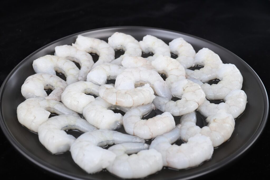 Shrimp, Seafood, Frozen shrimp image.