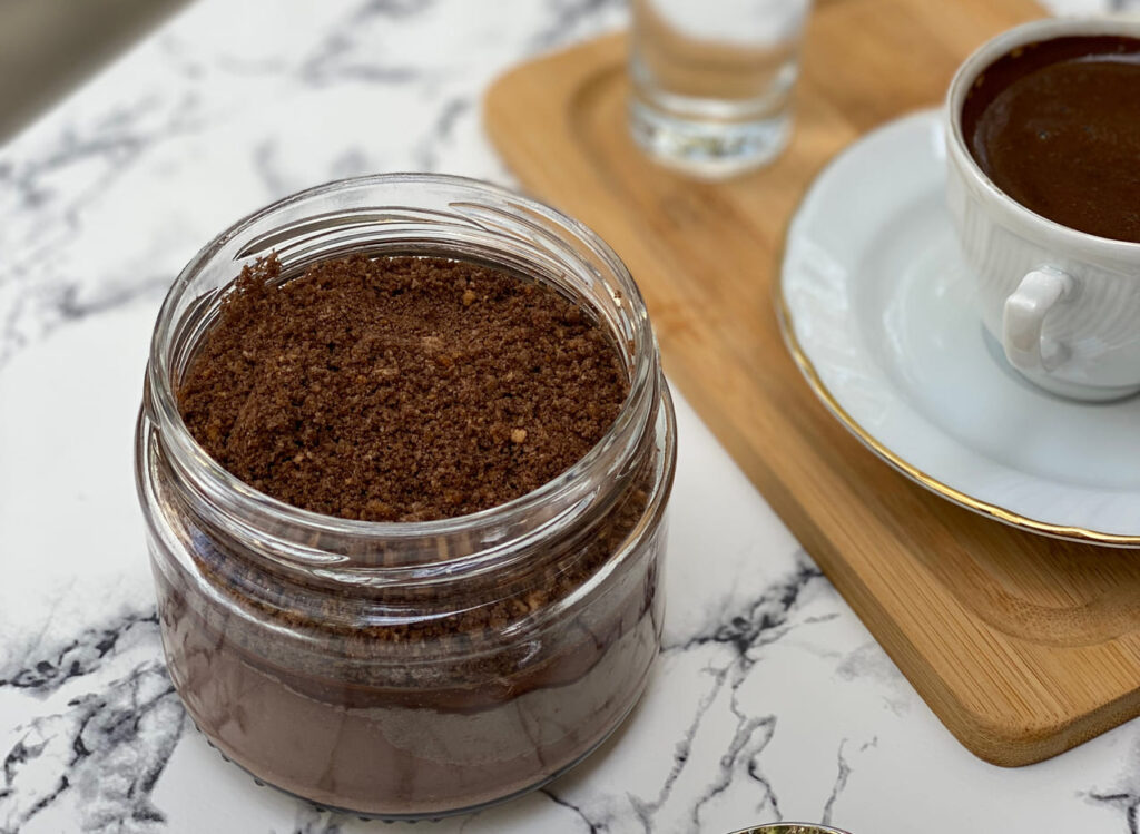 Nutella Cheesecake With A Cup Coffee